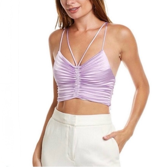A.L.C. Ari Pleated Crop Camisole in Crocus Petal Size 12 - Picture 5 of 13